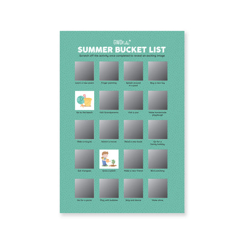 Summer Bucket List Poster for Kids 1-3 Years Old