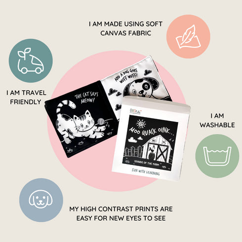 Moo Quack Oink- High Contrast Soft Book