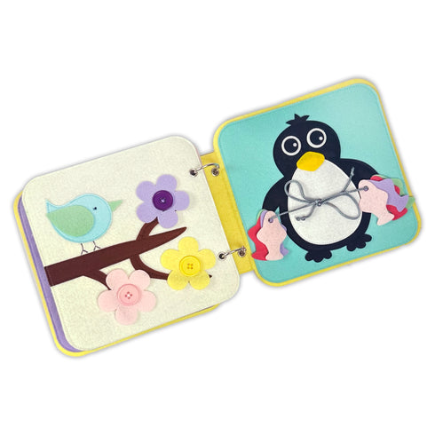 Montessori Sensory Quiet Book- Animals & Fruits