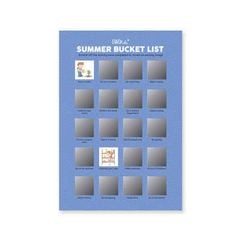 Summer Bucket List Poster for Kids 4-7 Years Old