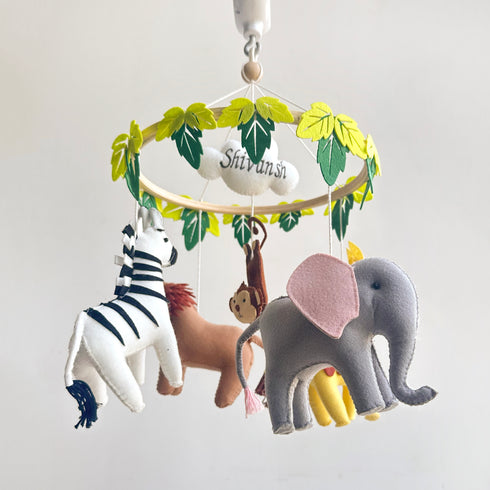 Personalised Jungle Animal Cot Mobile