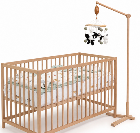 Wooden Floor Stand & Music Box for Cot Mobile