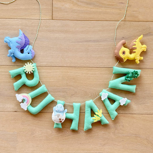 Personalised Dinosaur Dreams Name Garland