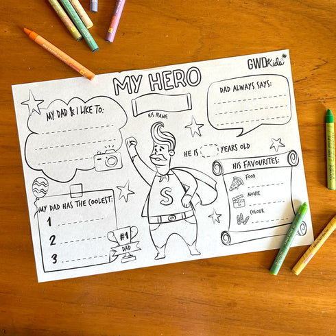 All About My Hero - Fathers Day Activity Page