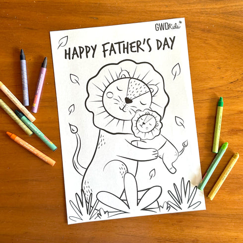 Lion and Cub - Happy Fathers Day Poster
