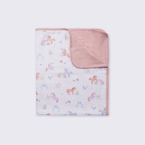 Muslin Dohar - Unicorn Bows
