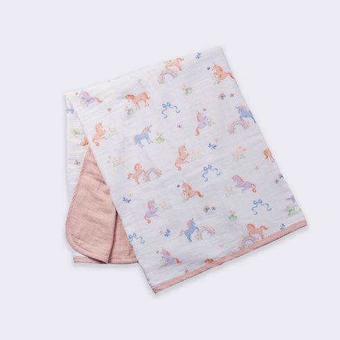Muslin Dohar - Unicorn Bows
