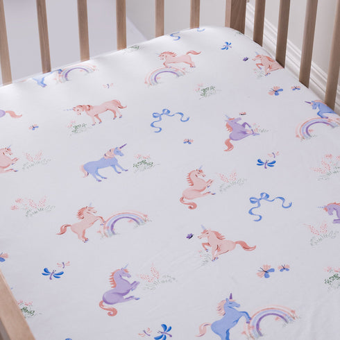 Unicorn Bows - Cot Bedding Set of 4