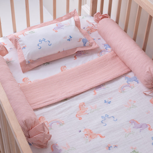 Unicorn Bows - Cot Bedding Set of 4