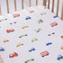 Fitted Cotton Crib Sheet - Transport
