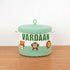 Safari Animals- Green Rope Basket With Lid