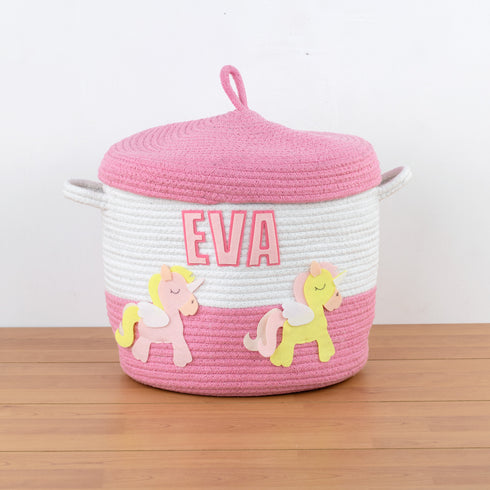 Little Unicorn - Rope Basket With Lid