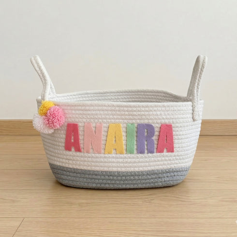 Toy Storage Basket - Rainbow Alphabets
