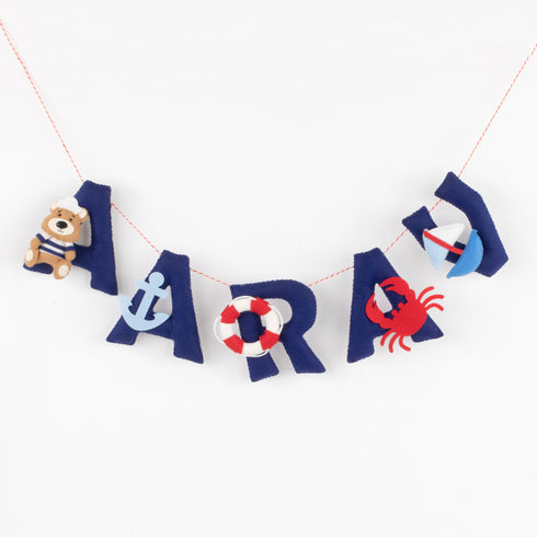Personalised Nautical Theme Name Bunting/ Garland