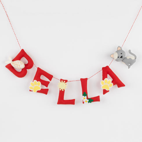 Cat & Fish Personalised Name Bunting/Garland