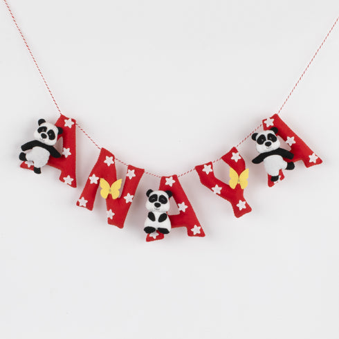 Personalised Pandas & Stars Name Bunting/Garland