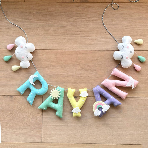 Personalised Rainbow Skies Name Bunting/Garland