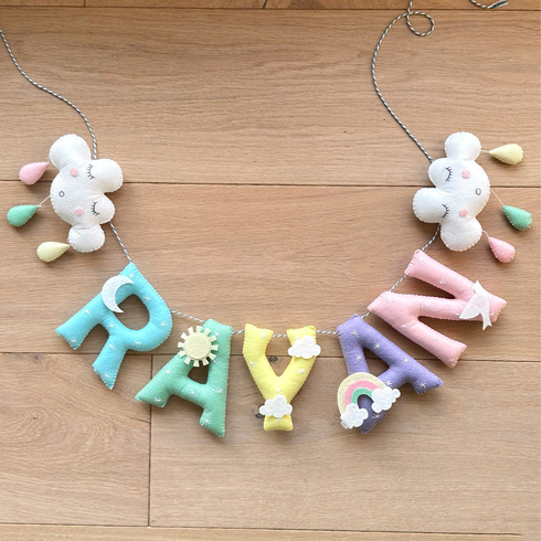 Rainbow Skies Cot Mobile & Bunting/Garland Set