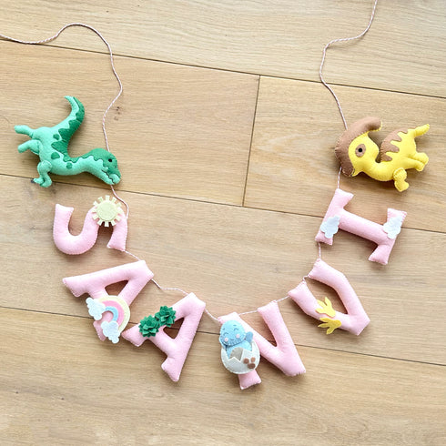 Personalised Dinosaur Dreams Name Garland