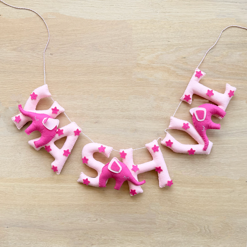 Elephant & Stars Name Bunting/Garland