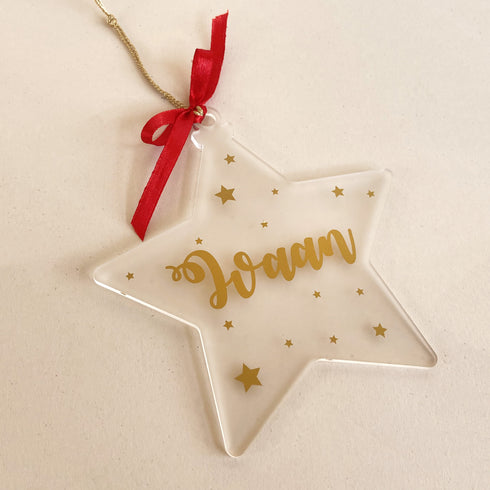 Personalised Star Shaped Frosted Christmas Ornament