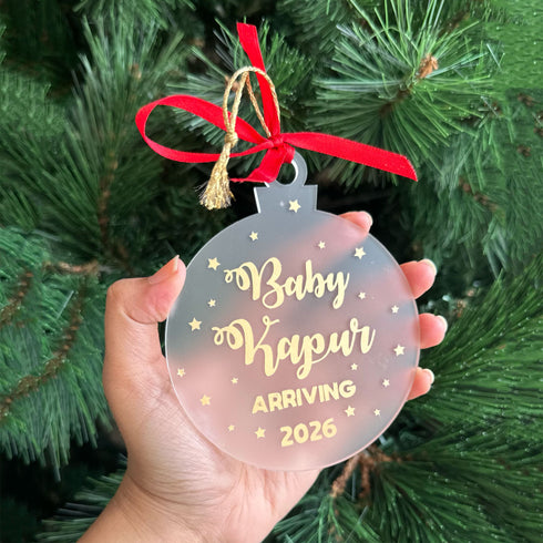 Birth announcement Christmas Bauble