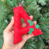 Holly - Red Felt Beaded Monogram Ornament