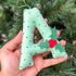 Holly - Green Felt Beaded Monogram Ornament