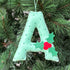 Holly - Green Felt Beaded Monogram Ornament