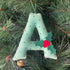 Holly - Green Felt Beaded Monogram Ornament