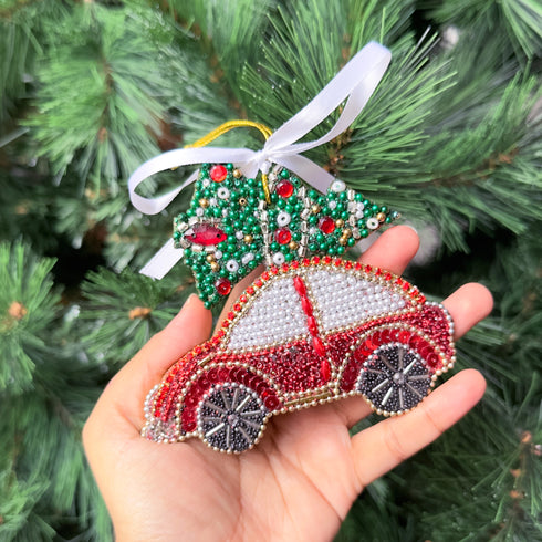 Set of 8 Glitter Embellished Ornaments