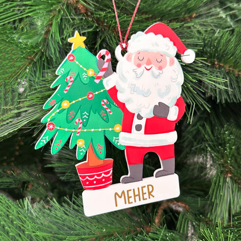 Illustrated Christmas Ornament- Santa Claus