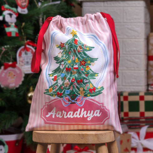 Festive Tree - Perosnalised Christmas Sack