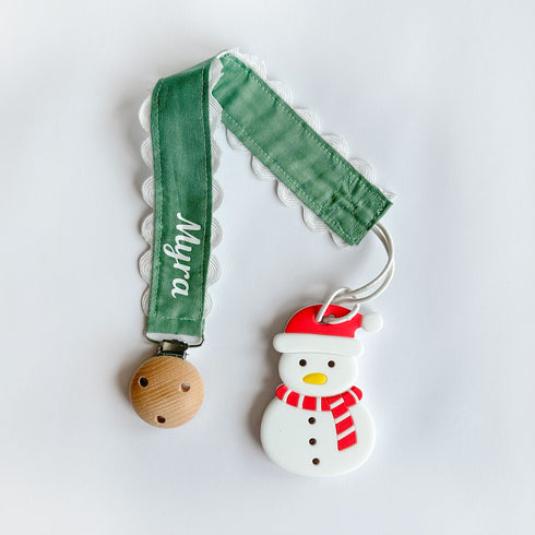 Pacifier & Teether Strap-Snowman