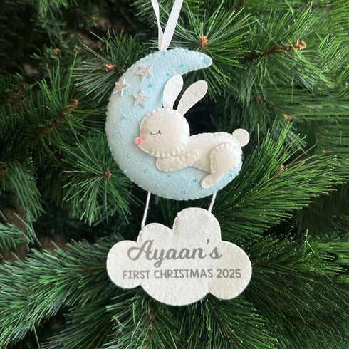 Baby's First Christmas - Felt Ornament - Blue