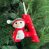 Red Monogram Ornament - Snowman