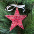 Glitter Embellished Ornament- Red Star