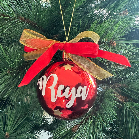Classic Red Ball-Personalised Christmas Ornament