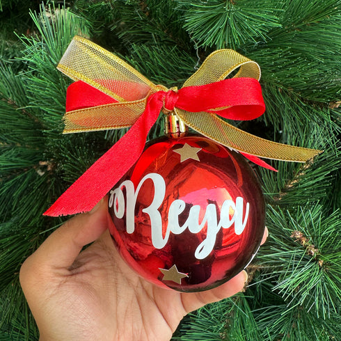 Classic Red Ball-Personalised Christmas Ornament