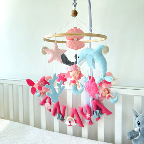 Little Sealife - Cot Mobile & Name Bunting/Garland Set