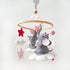 Elephant Clouds & Stars Cot Mobile - Pink