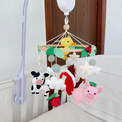Farm Animals Cot Mobile & Name Bunting & Garland set