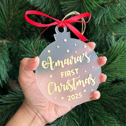 Personalised First Christmas Bauble