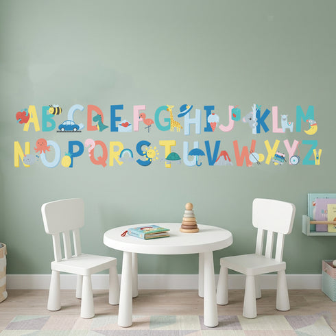 A-Z Alphabet Removable Wall Decal Sticker