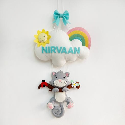 Cat on a Branch- Personalised Wall Hanging