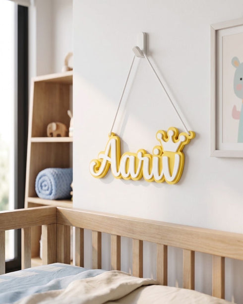 Personalised 3D Acrylic Name Plate - Crown