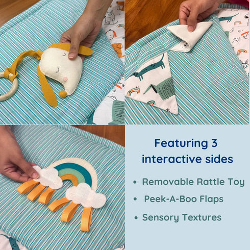 Teal Dogs Play Gym & Sensory Mat Set