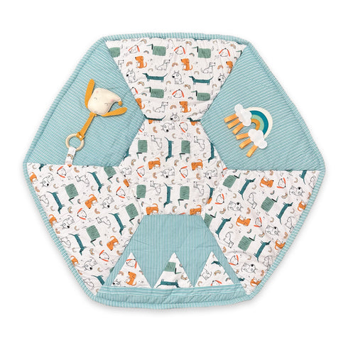 Teal Dogs Play Gym & Sensory Mat Set