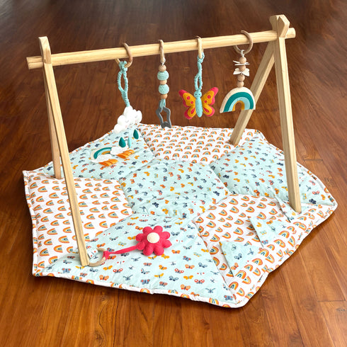 Blue Butterflies Play Gym & Sensory Mat set