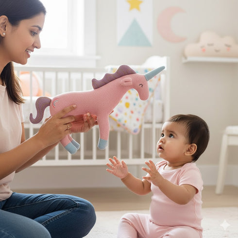 Unicorn - Knitted Cotton Plush Toy